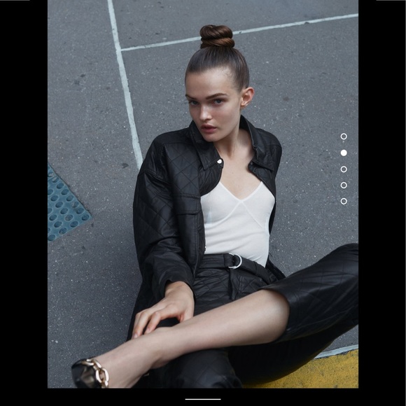 LAST CHANCE Women Zara Faux Leather Overshirt Size XS - Picture 3 of 7